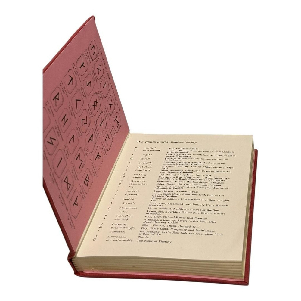 The Book of RuneCards Hardcover Divination Runes Guide Red Cloth First Edition - Picture 2 of 9